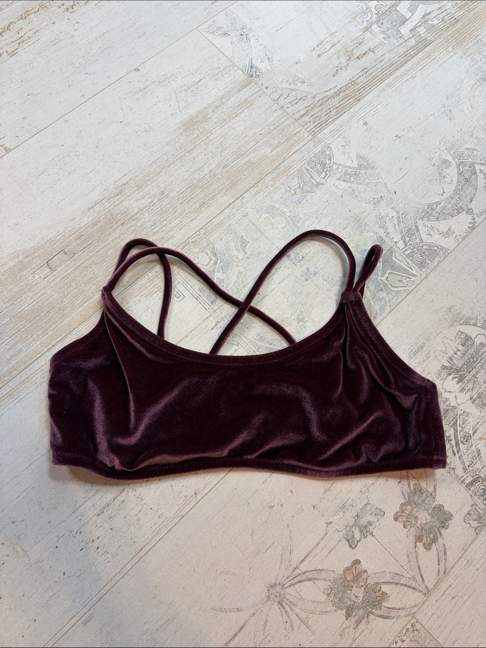 Pink Victorias Secret Purple Velvet Bikini Top Size Large